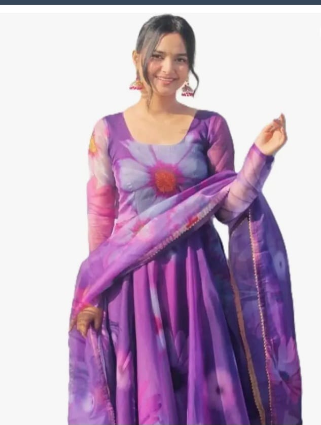 Casual Purple Long FrocK For Women