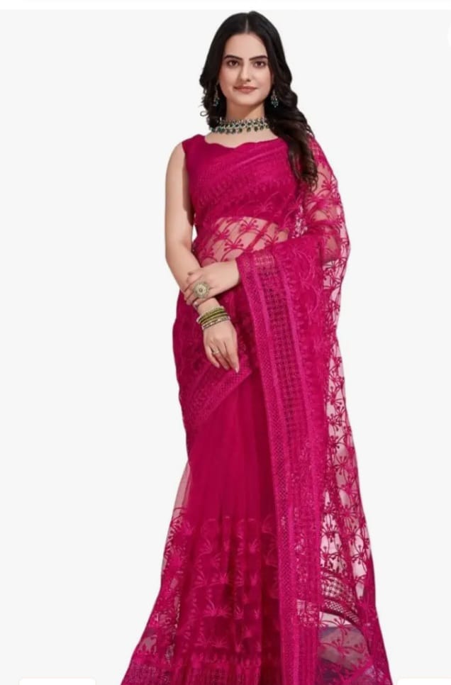 Pink Silk Saree